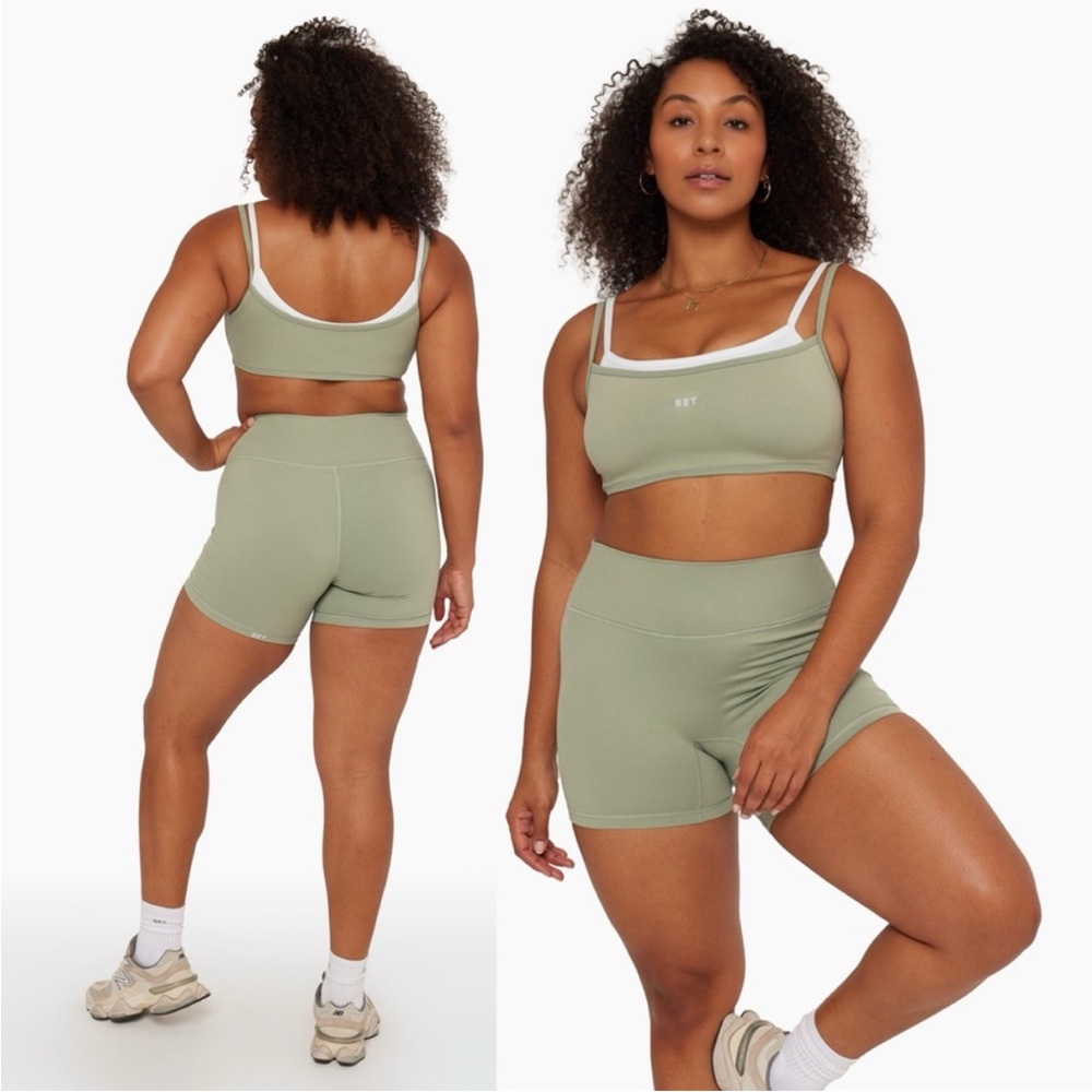 SET Active Sage Green High-Waist Bike Shorts